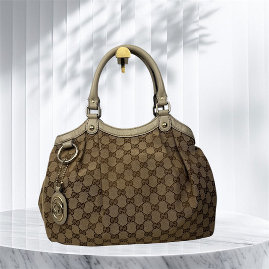 Gucci Sukey Hobo Monogram Beige