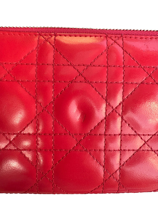 WA4👛Dior Long wallet zippy Red (COA Included) retail $1350