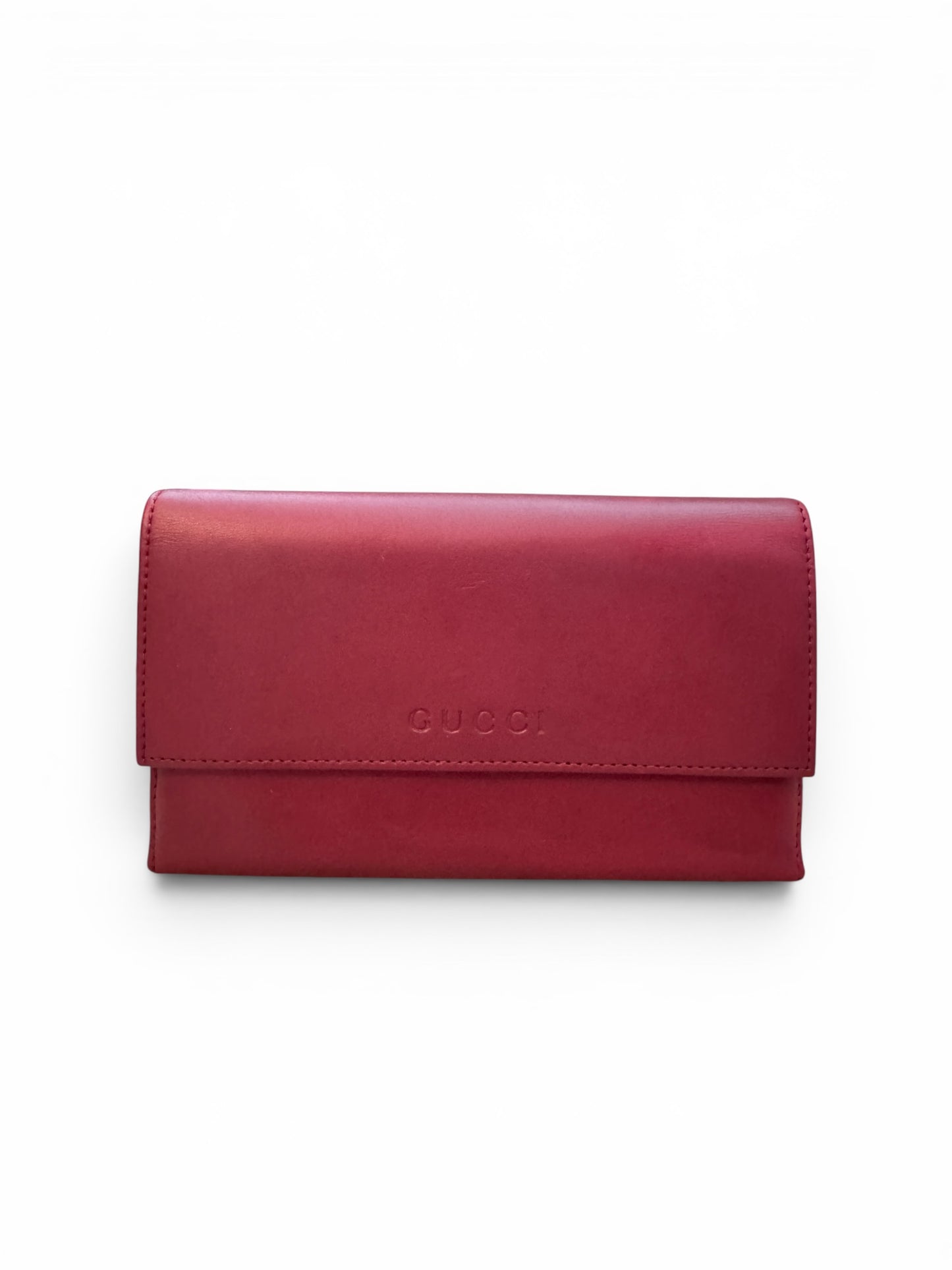 WA25π Gucci Long wallet leather red