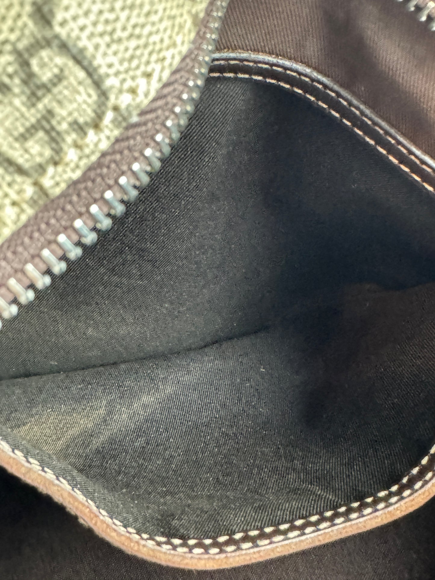 Gucci Flat Zip Top Messenger Coated Canvas Brown