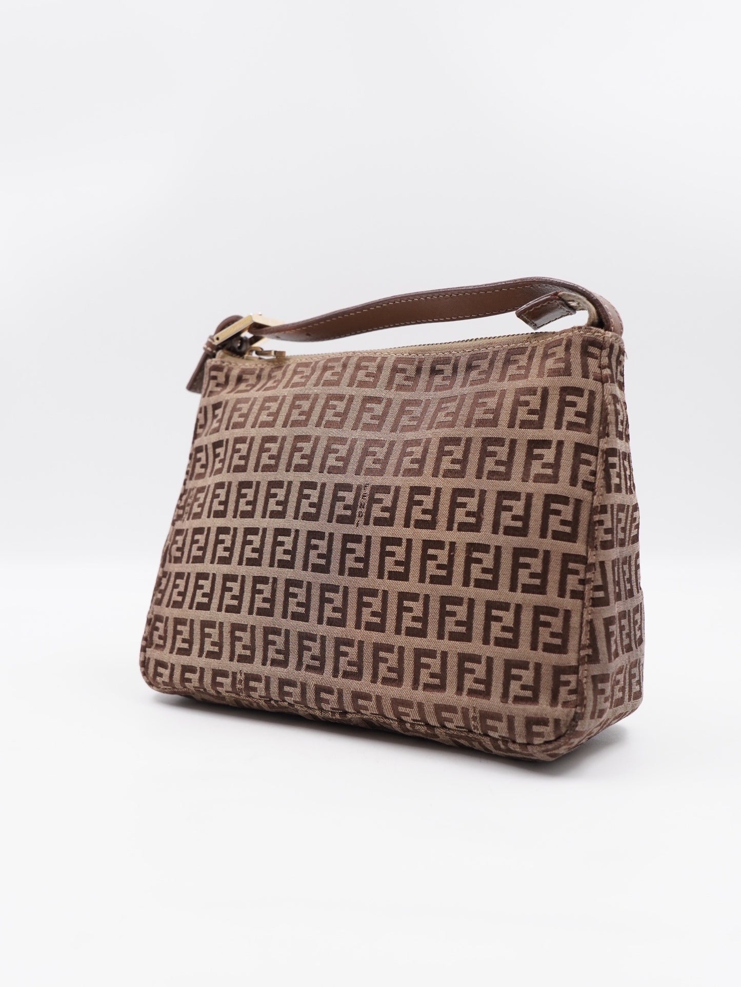 Fendi Zucchino Mini Pochette Brown
