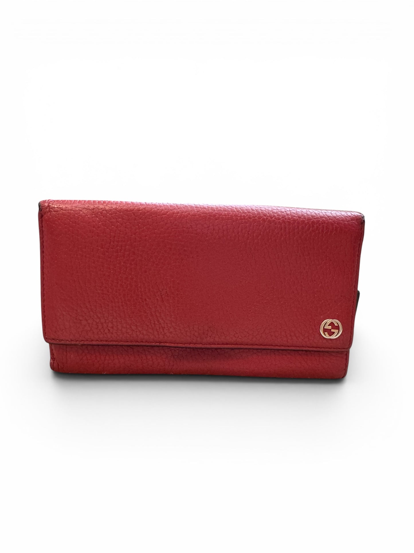 WA33π Gucci long wallet leather red