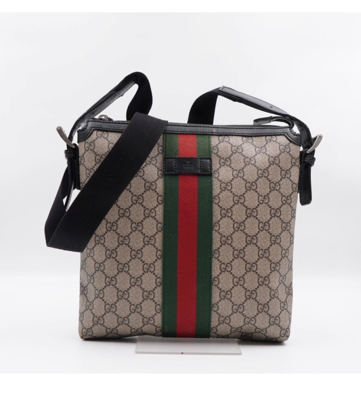 Gucci web crossbody GG Supreme Coated canvas