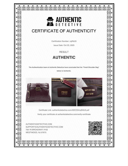 Fendi Purple Leather Maxi Baguette Flap