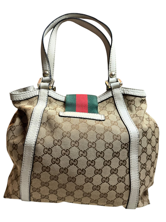 Gucci web New Ladies Hobo or tote GG Canvas white
