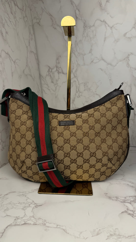 Gucci Half-Moon Wen Strap hobo brown