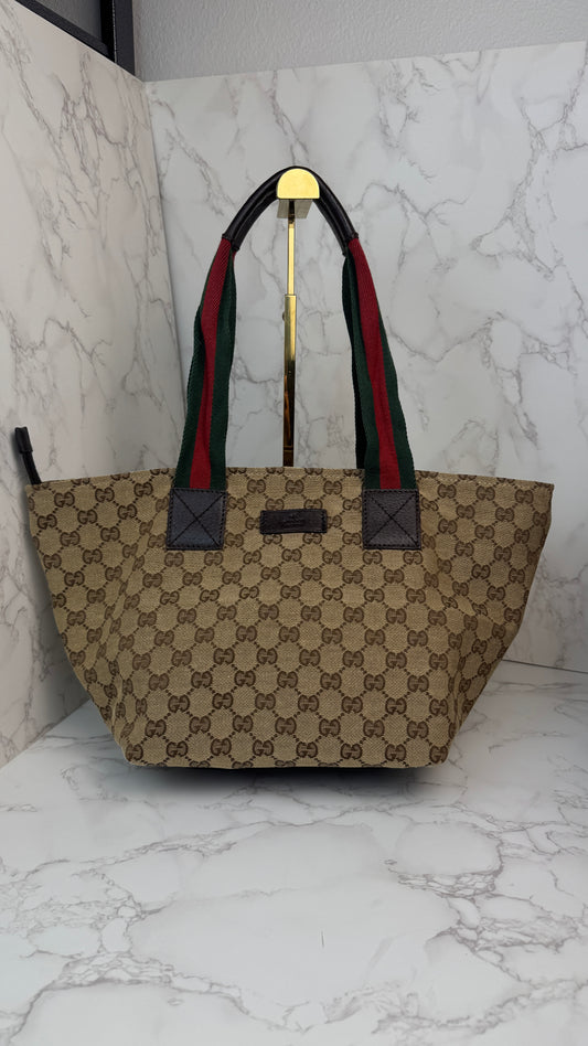 Gucci GG Canvas Web Tote Bag