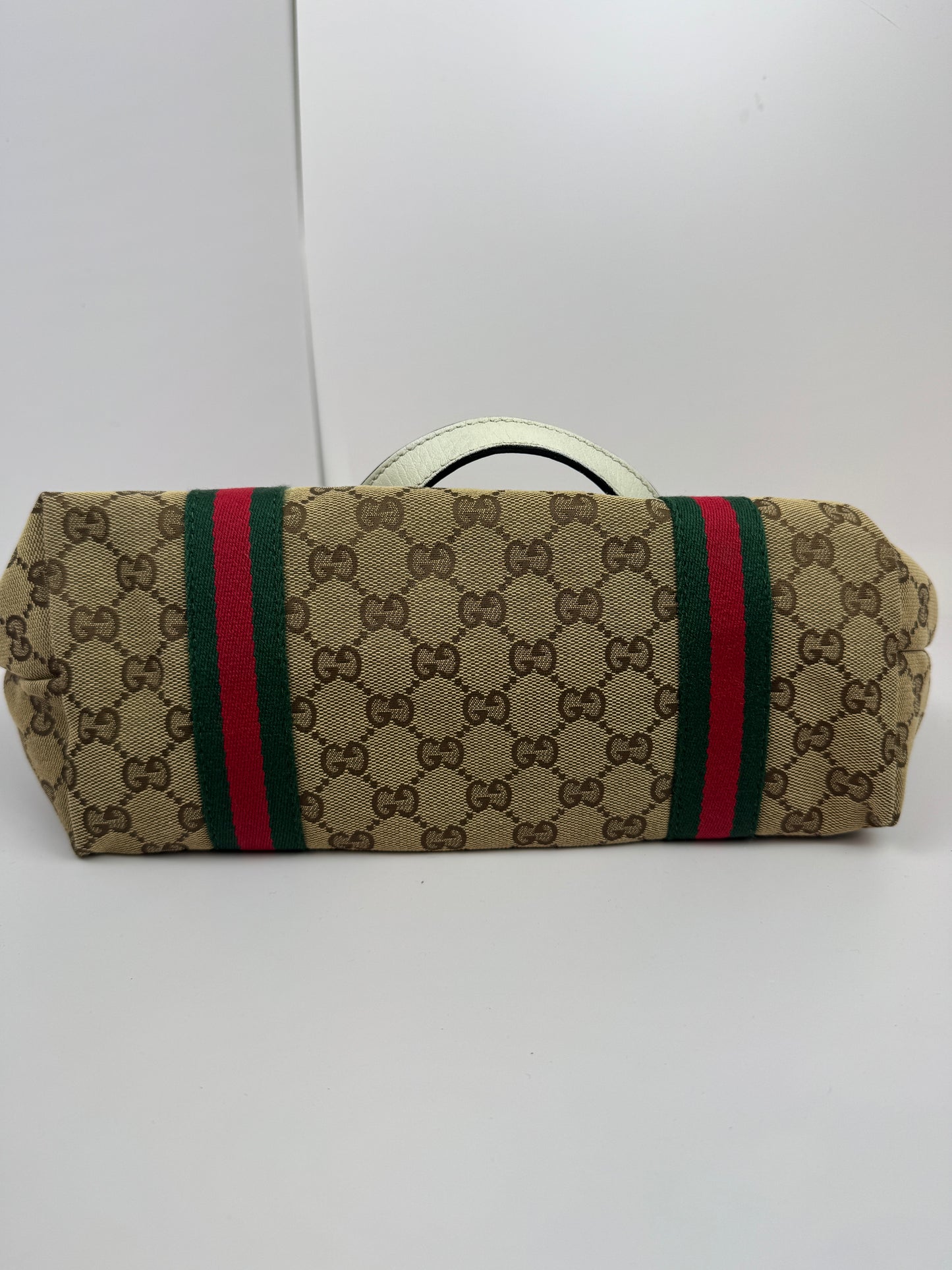 Gucci Web Tote GG Canvas White