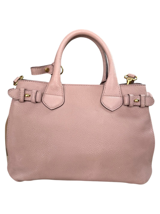 Burberry banner tote leather and house check Canvas small