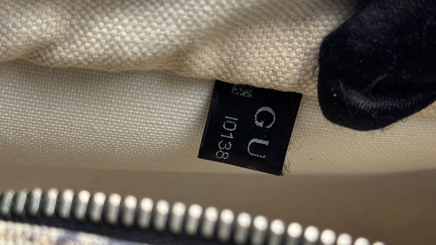 Gucci Front Zip Messenger GG Coated Canvas Navy