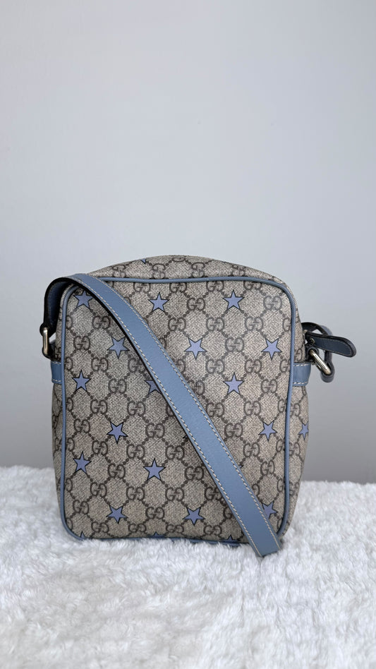 GUCCI GG Supreme Star Crossbody Coated Canvas Blue