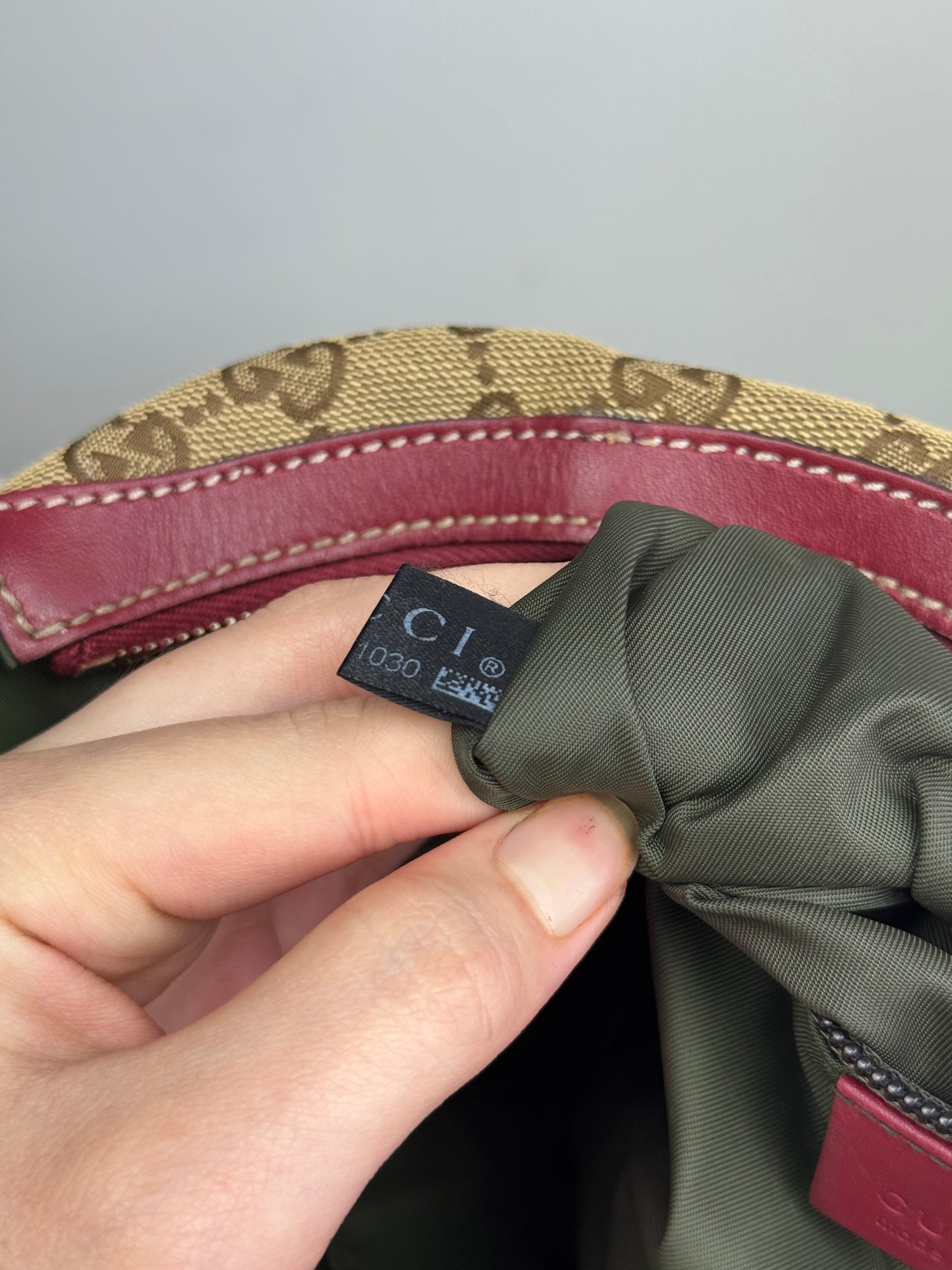 GUCCI Web Half Moon GG canvas Red