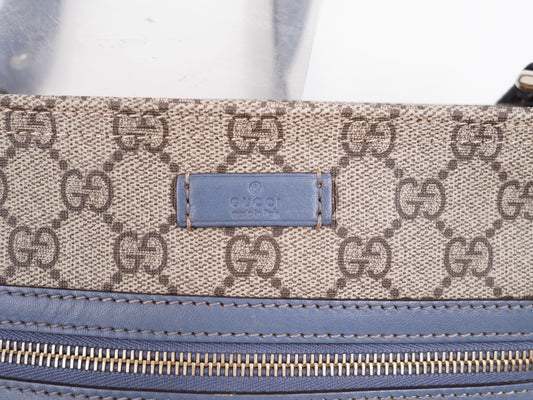 Gucci GG Canvas Messenger Crossbody – Blue Leather Trim( Vintage)