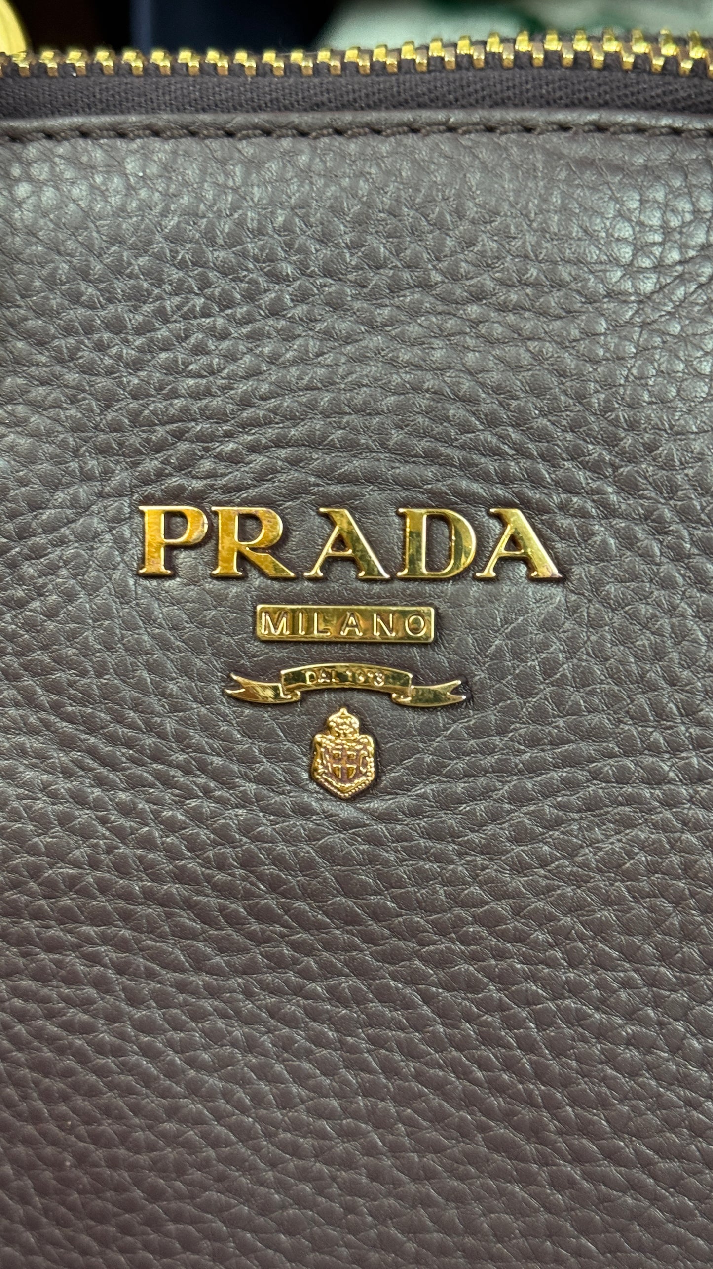 Prada Vitello Daino Leather Bauletto Purple