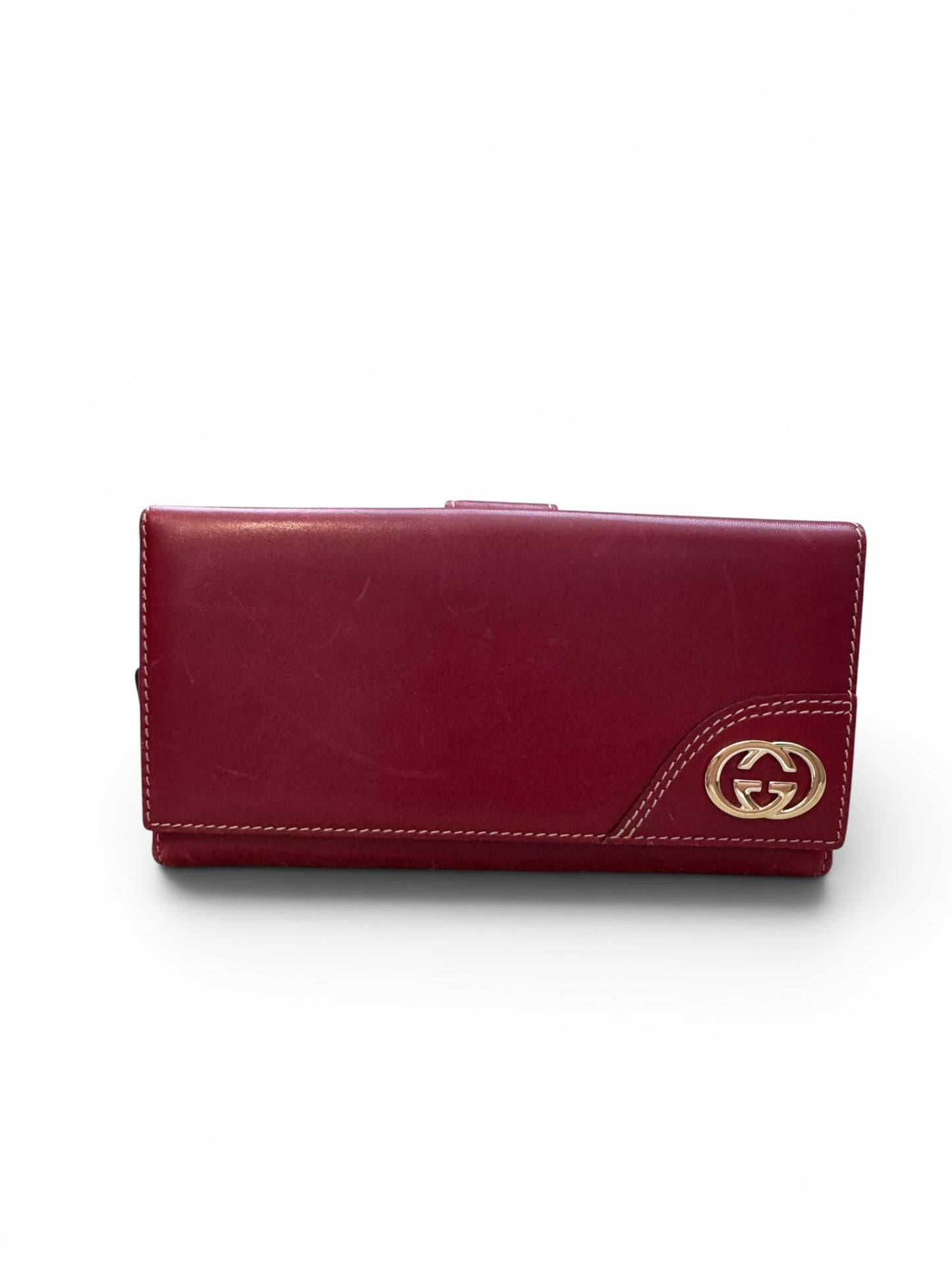 WA17π Gucci Wallet long leather red