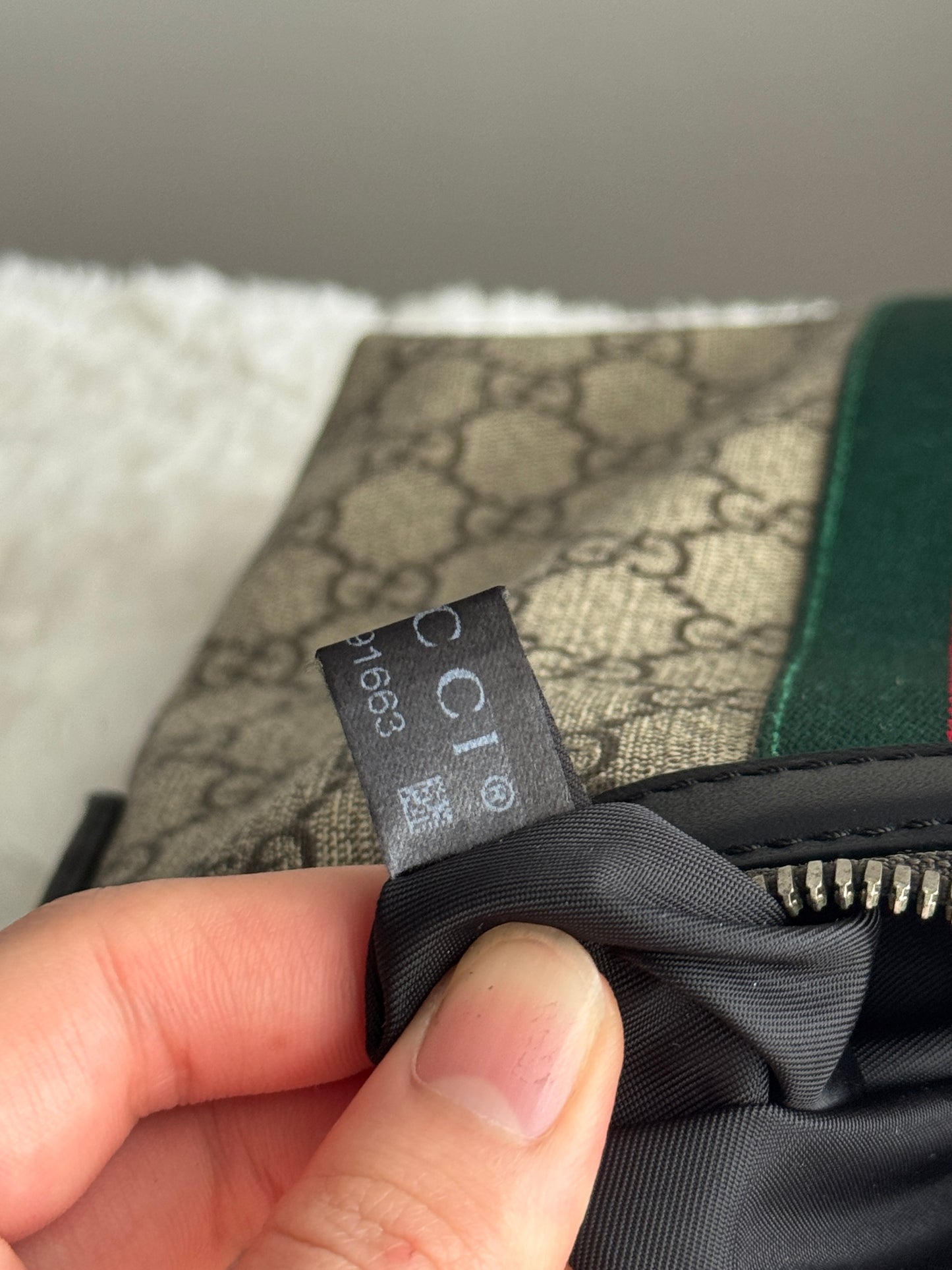 GUCCI Web Flat Mini Crossbody GG Supreme Coated Canvas Black
