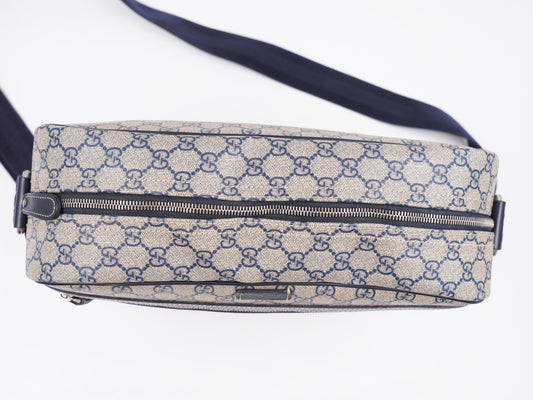 Gucci Front Zip Large Messenger Navy