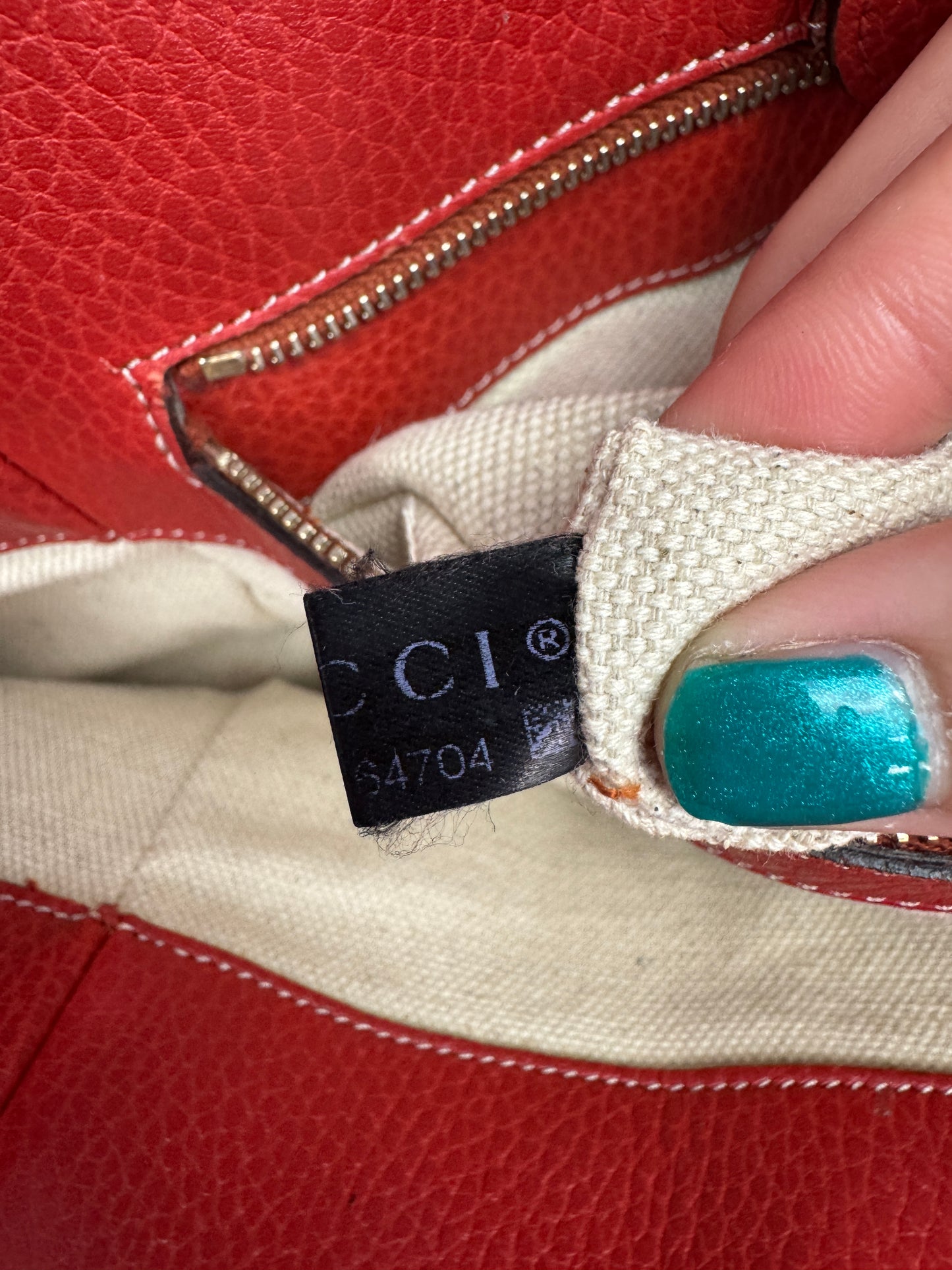 Gucci Swing Tote Leather Red