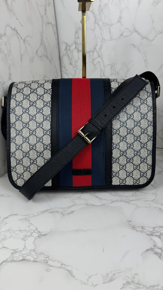 Gucci Web Messenger Navy