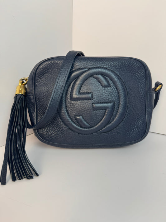 Gucci Soho Disco Camera bag in Navy leather Crossbody