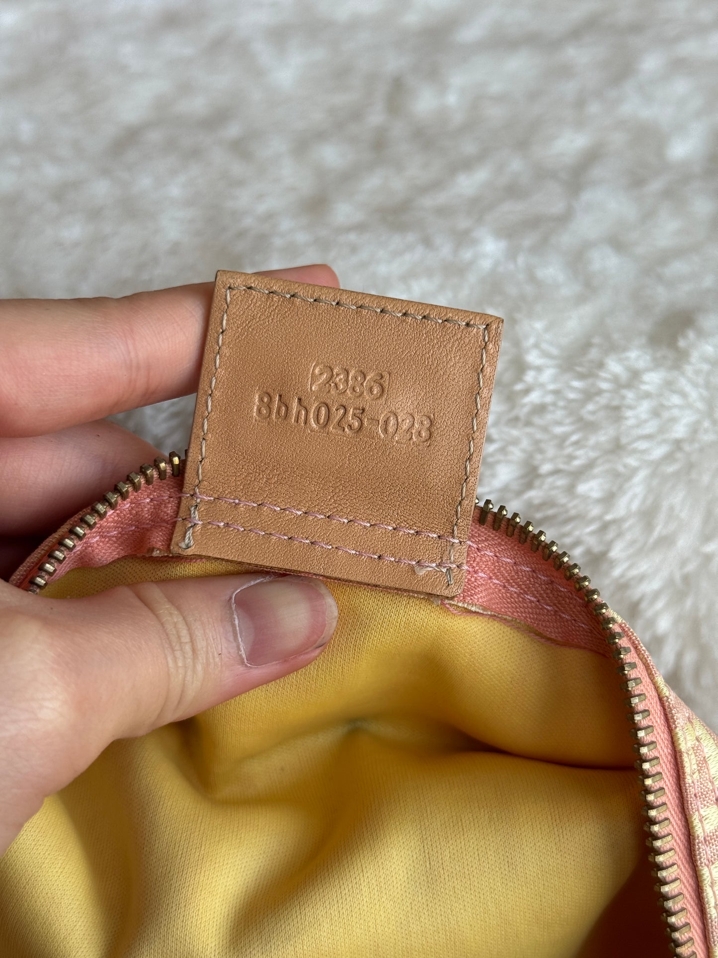FENDI Zucca Tote FF Canvas Pink