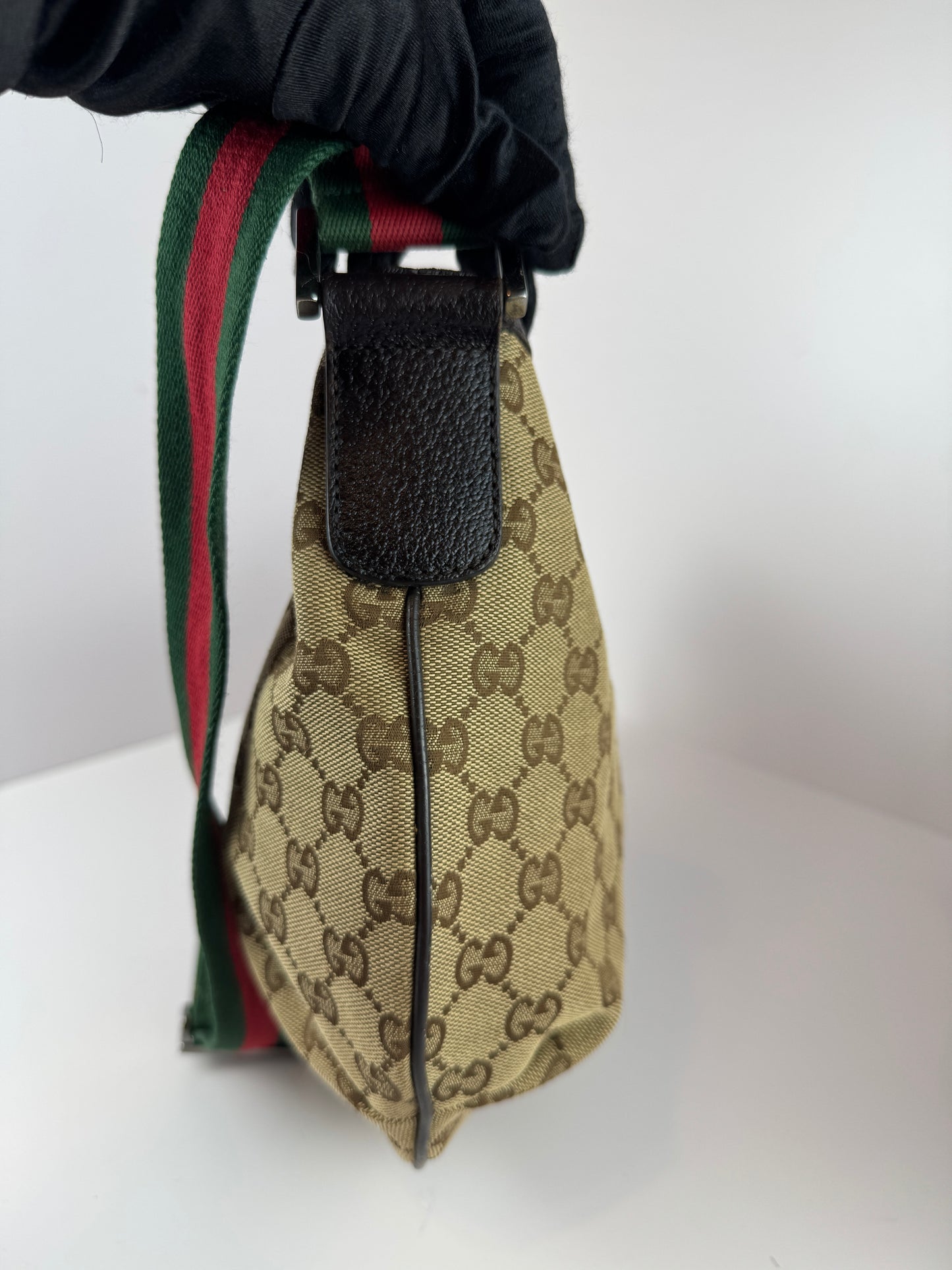 Gucci Web Halfmoon GG Canvas Medium