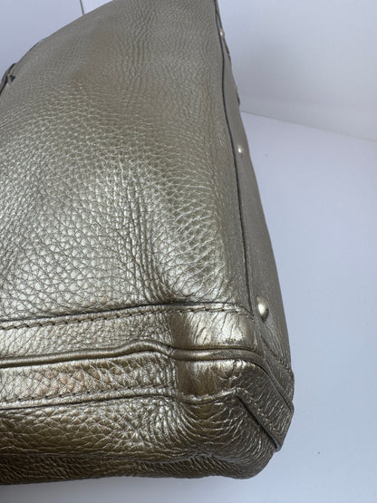 Gucci Bella Tote Leather Metallic Gold