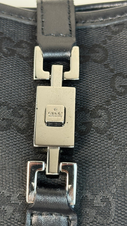 Gucci Jackie Hobo GG Canvas Shoulder Bag Black (Vintage)