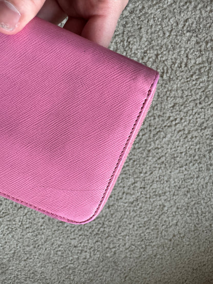 Prada saffiano zippy pink