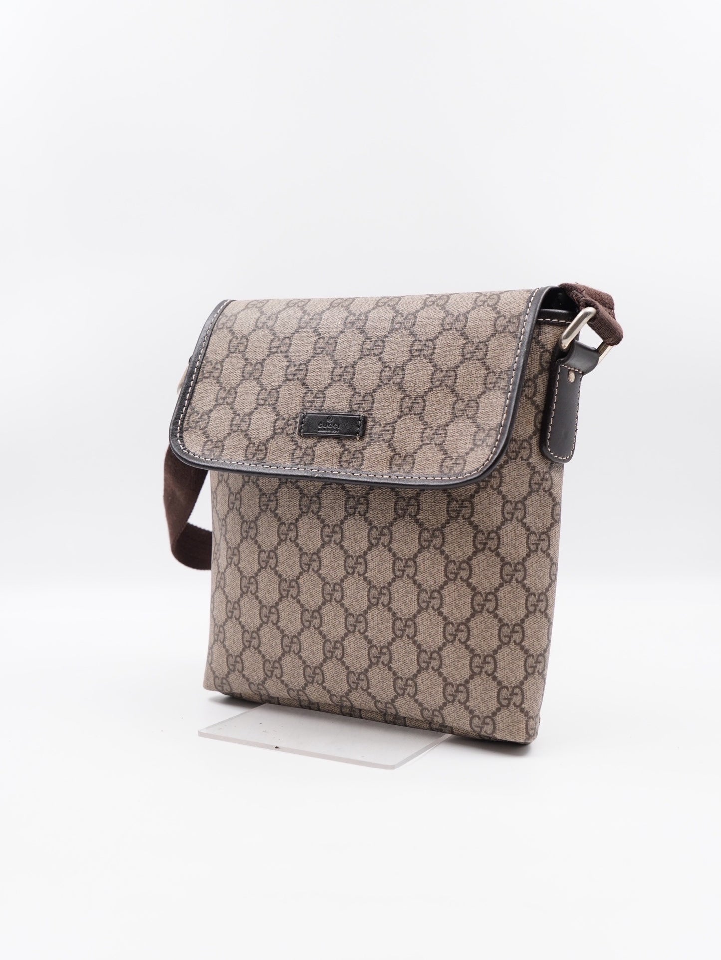 Gucci Flap GG Supreme Crossbody Coated Canvas
