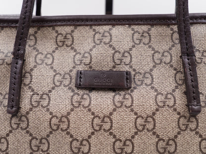 Gucci Small Tote W Strap GG Coated Canvas Brown