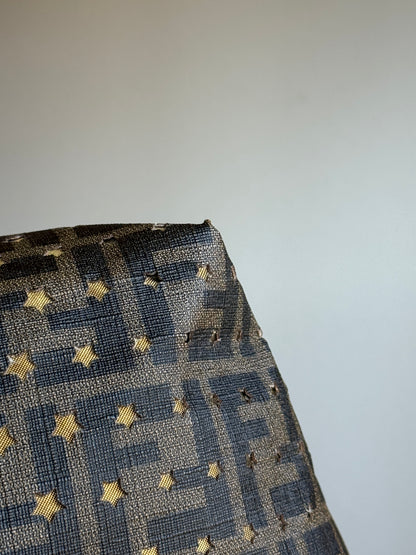 FENDI Tobacco Zucca Print Star Perforated Coated canvas Medium