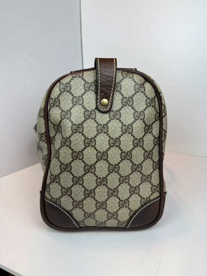 GUCCI Vintage Web Travel GG Coated Canvas Brown