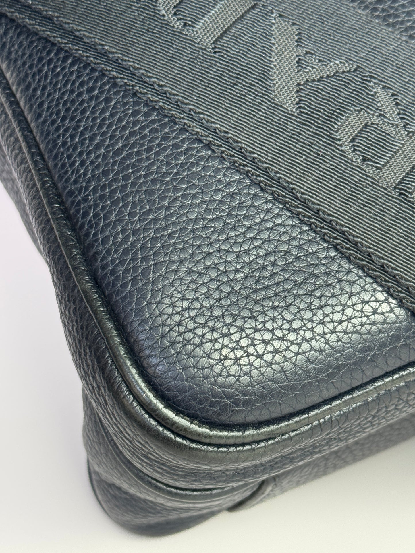 PRADA Pocket Leather Messenger Navy