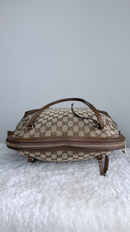 GUCGI Bree Tote GG Canvas Brown