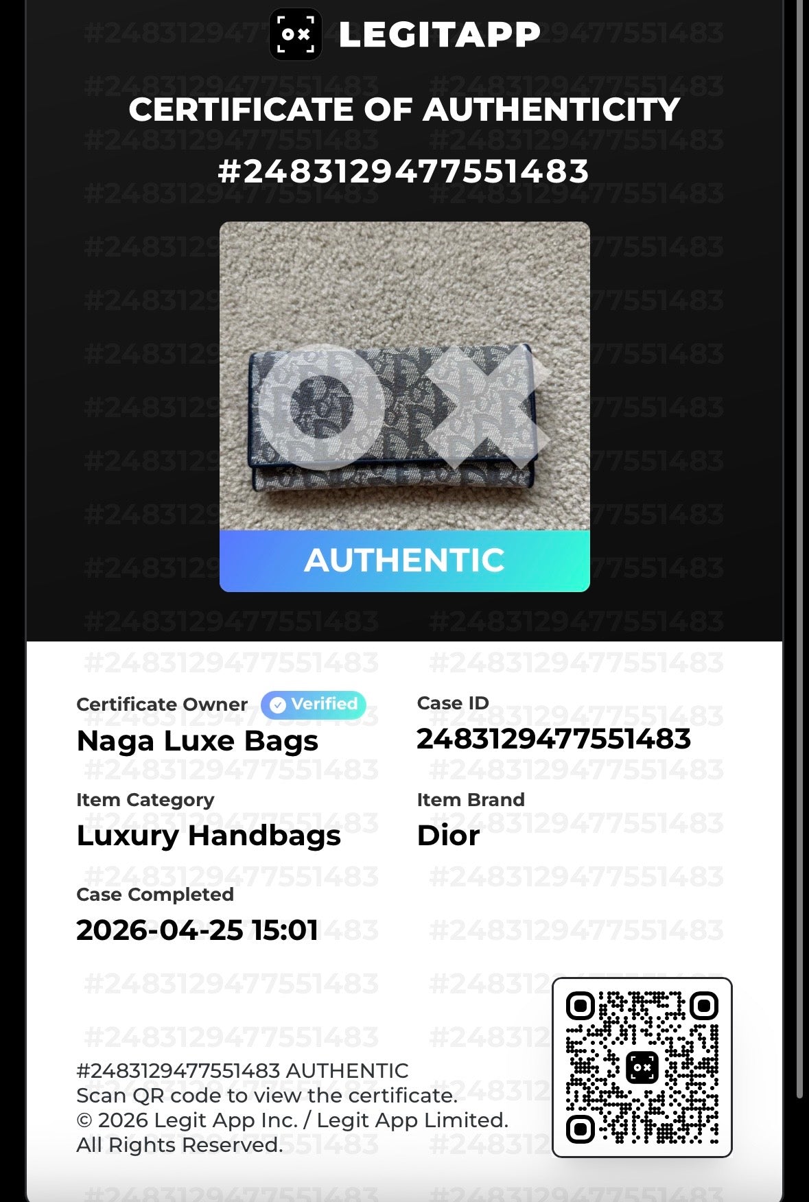 Dior wallet long Monogram