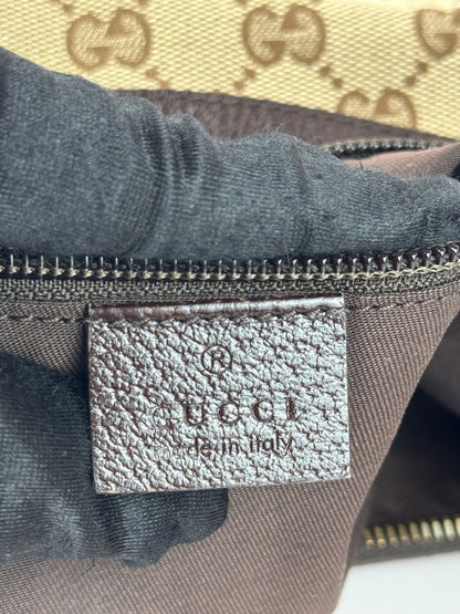 Gucci Web Halfmoon Crossbody GG Canvas