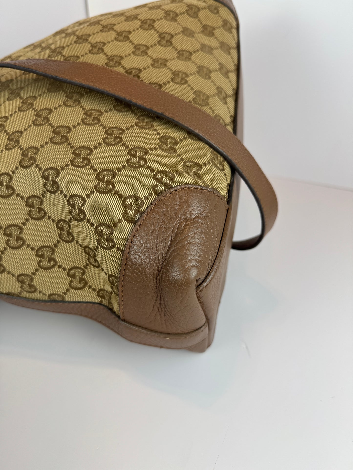 GUCCI Miss GG Hobo GG Canvas with Leather Brown