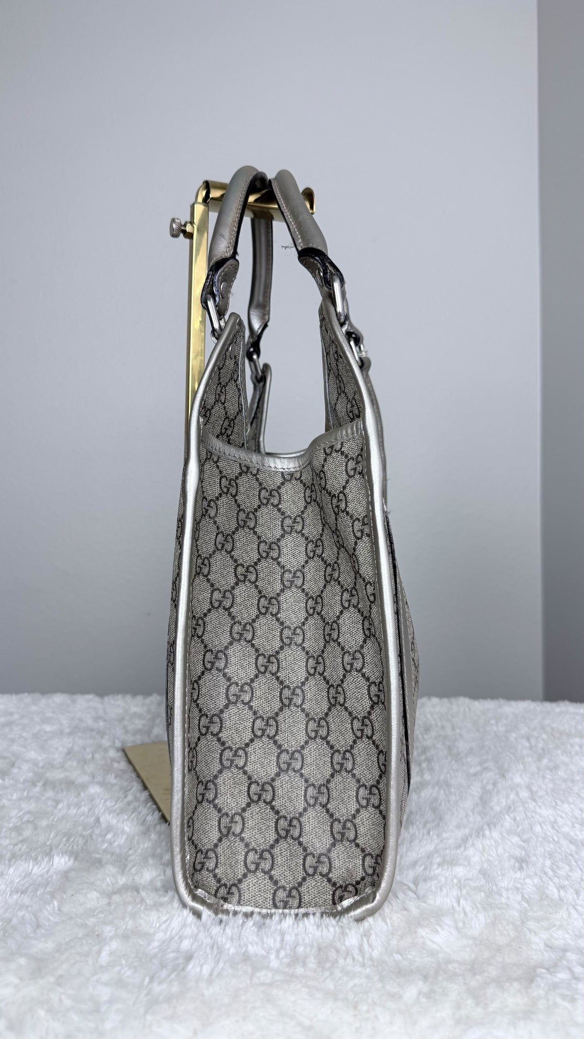 GUCCI Jackie Hobo GG Supreme Coated Canvas Silver