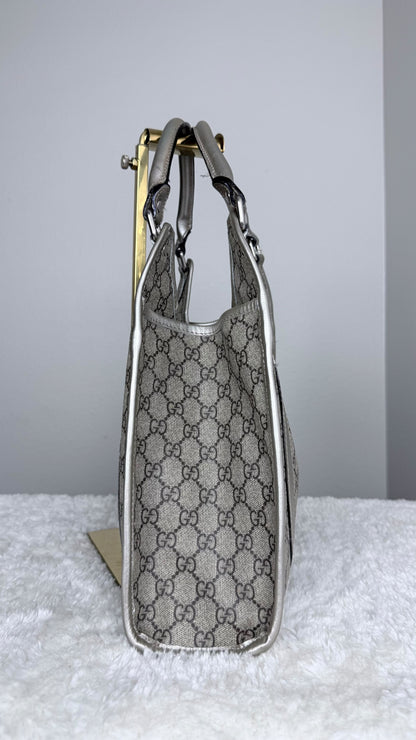 GUCCI Jackie Hobo GG Supreme Coated Canvas Silver