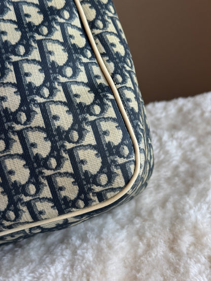 CHRISTIAN DIOR Vintage Girly Zip Messenger Bag Diorissimo Coated Canvas