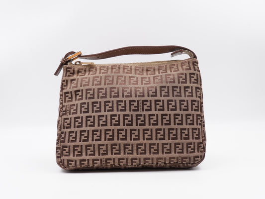 Fendi Zucchino Mini Pochette Brown