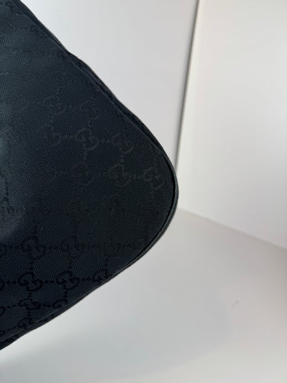 Gucci Hobo GG Canvas Black Shoulder Bag