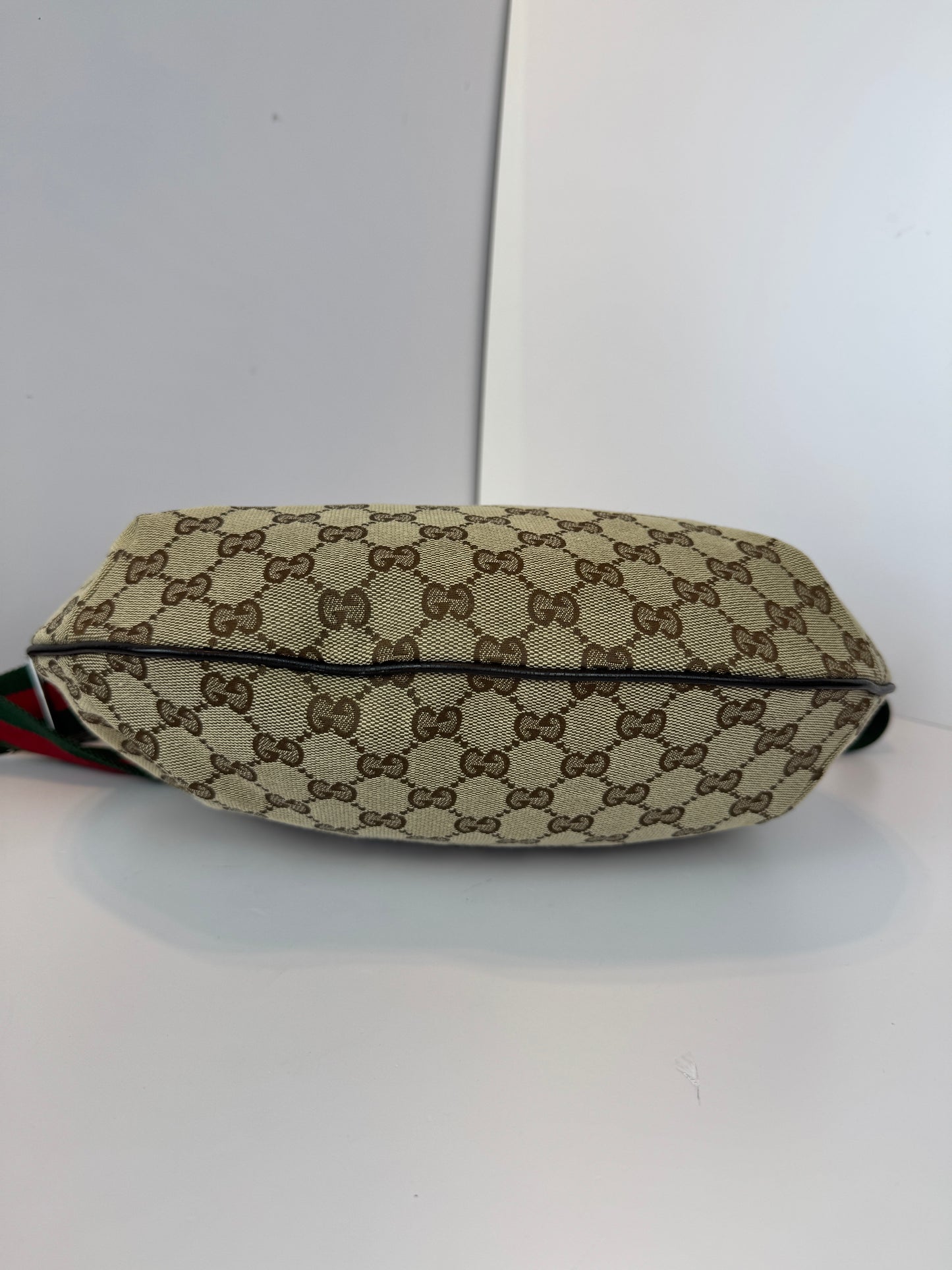 Gucci Halfmoon web Stripe Gg Canvas