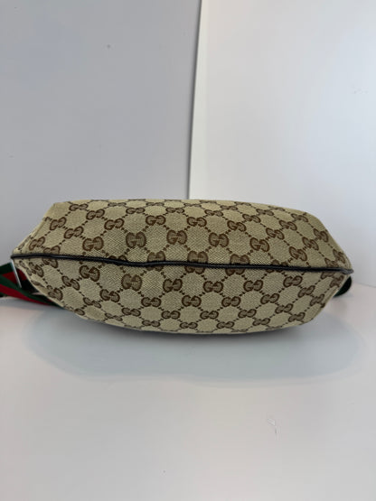 Gucci Halfmoon web Stripe Gg Canvas
