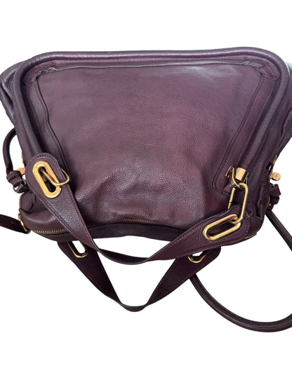 Chloe Paraty Top Handle bag Leather Medium Dark Burgundy