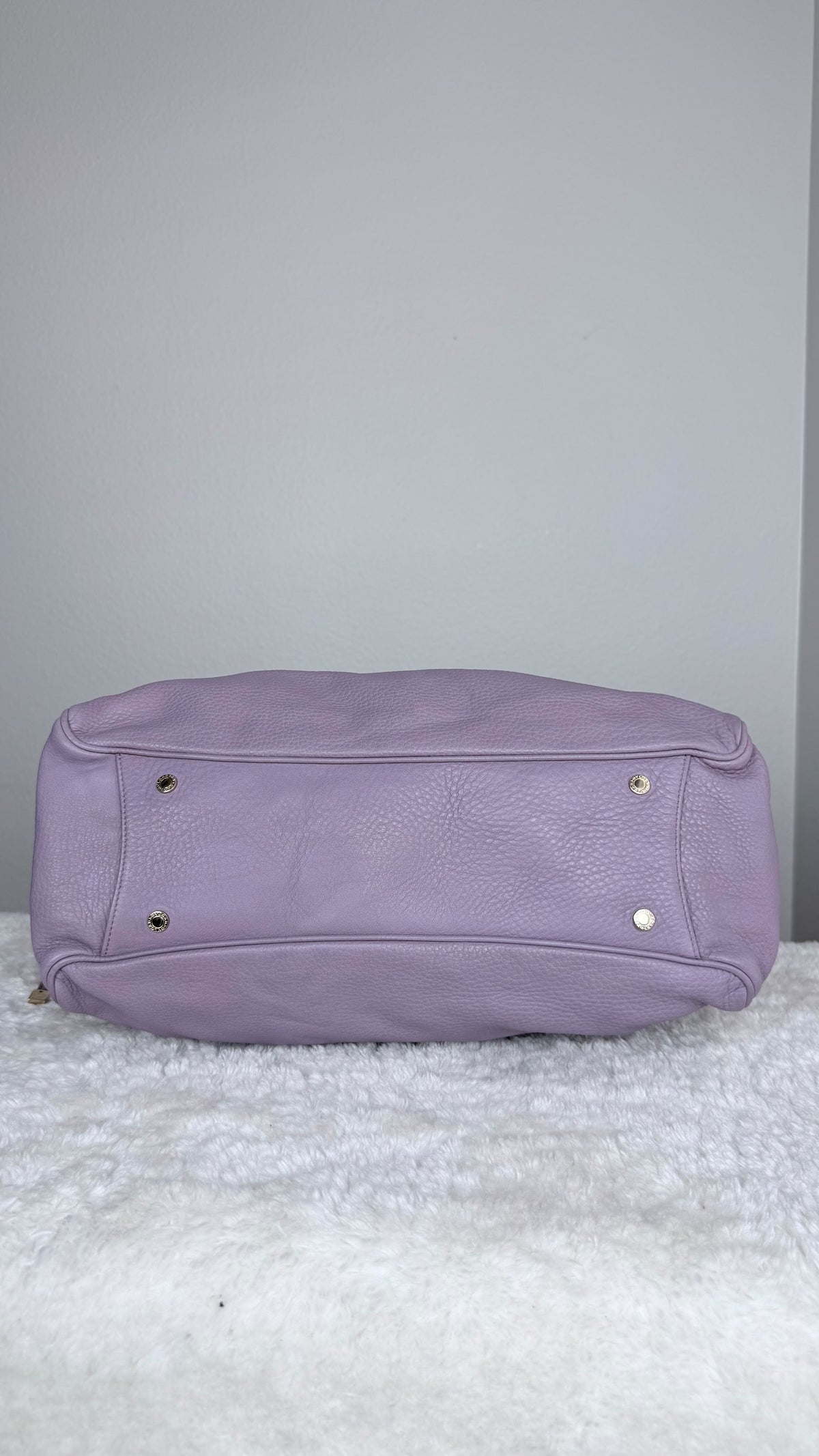BVLGARI Leather Top Handle Purple