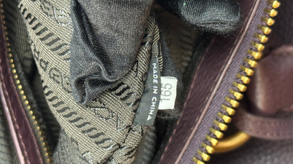 Prada Vitello Daino Leather Bauletto Purple