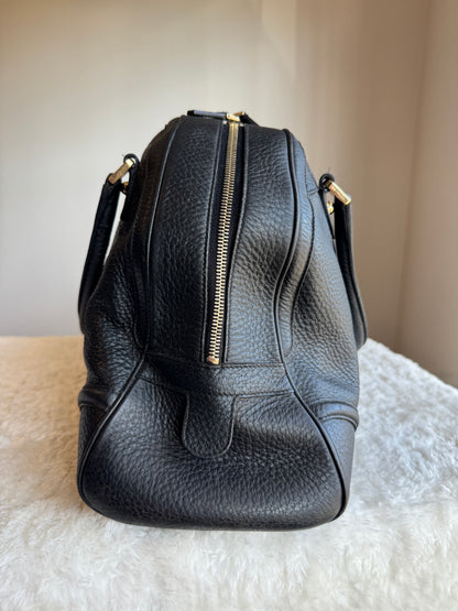 Gucci Web Pebbed Leather Blonde Bowler
