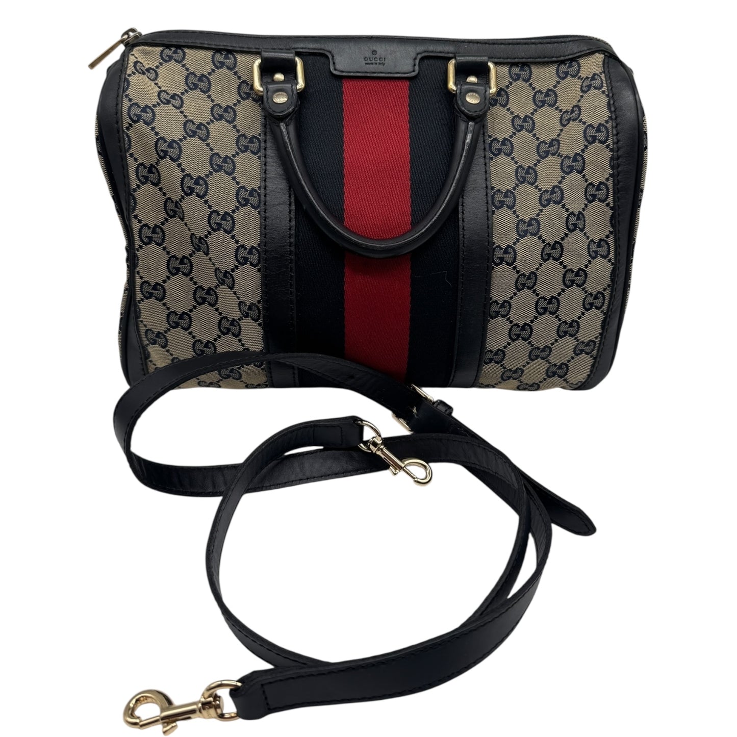 Authentic Gucci Boston GG Canvas Navy Blue